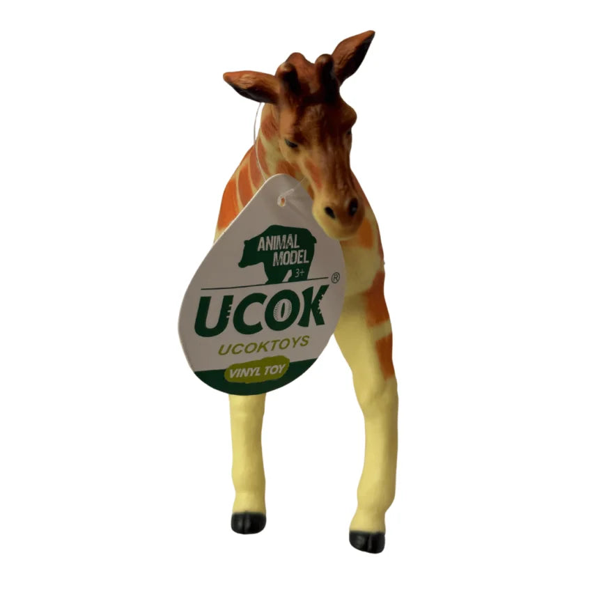 UCOK Toys Giraffe Animal Model | Realistic Vinyl Toy for Kids 3+ | Educational Wildlife Figure for Imaginative Play and Animal Learning