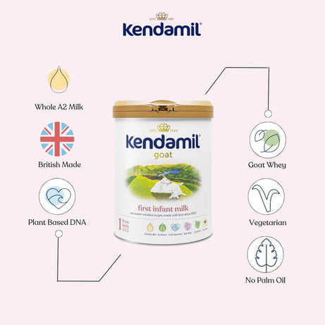 Kendamil Goat First Infant Milk (Stage 1) | Gentle A2 Goat Milk Formula for Newborns (0-6 Months) | Naturally Closer to Breast Milk, Palm Oil-Free | 800g, UK Made