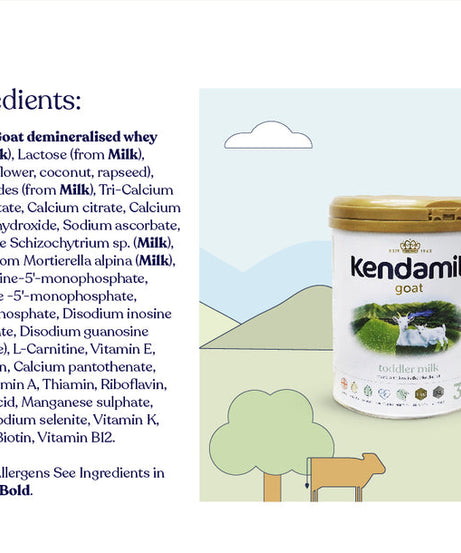 Kendamil Goat Toddler Milk (Stage 3) | Nutrient-Rich Formula for Active Toddlers (12-36 Months) | Palm Oil-Free & Vegetarian-Friendly | 800g, UK Made - MINIMEE KIDS