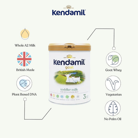 Kendamil Goat Toddler Milk (Stage 3) | Nutrient-Rich Formula for Active Toddlers (12-36 Months) | Palm Oil-Free & Vegetarian-Friendly | 800g, UK Made