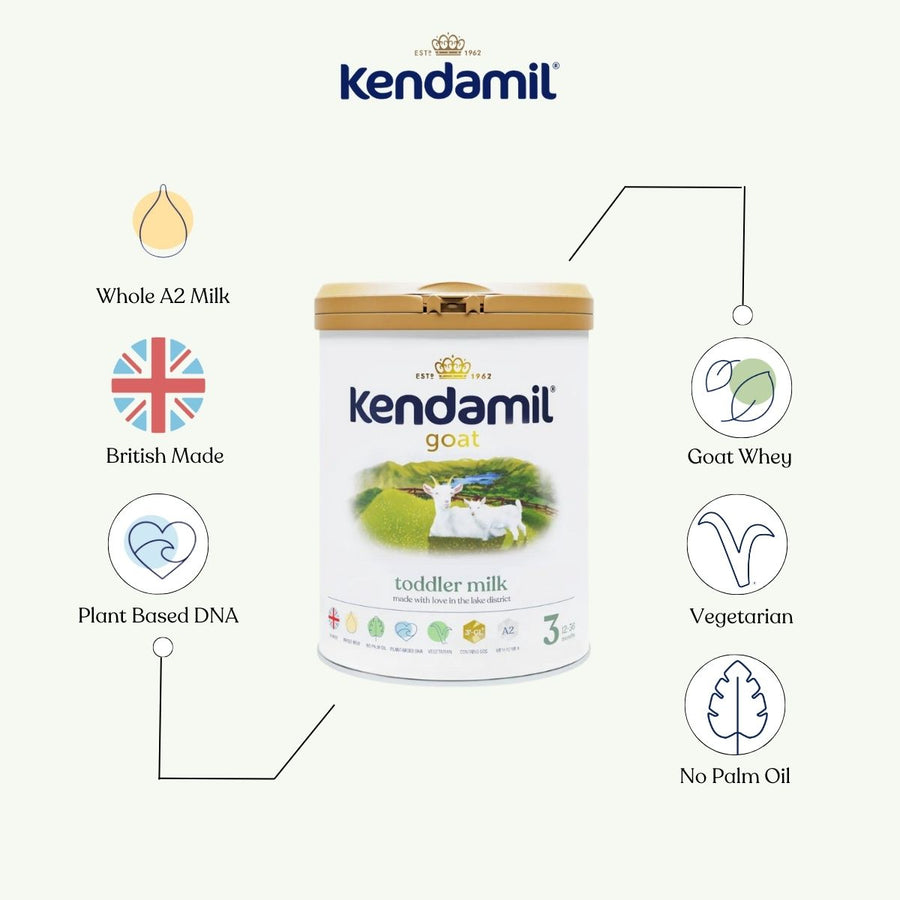 Kendamil Goat Toddler Milk (Stage 3) | Nutrient-Rich Formula for Active Toddlers (12-36 Months) | Palm Oil-Free & Vegetarian-Friendly | 800g, UK Made
