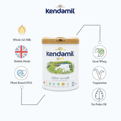 Kendamil Goat Follow-On Milk (Stage 2) | Gentle A2 Goat Milk Formula for Growing Babies (6-12 Months) | Palm Oil-Free & Vegetarian-Friendly | 800g, UK Made