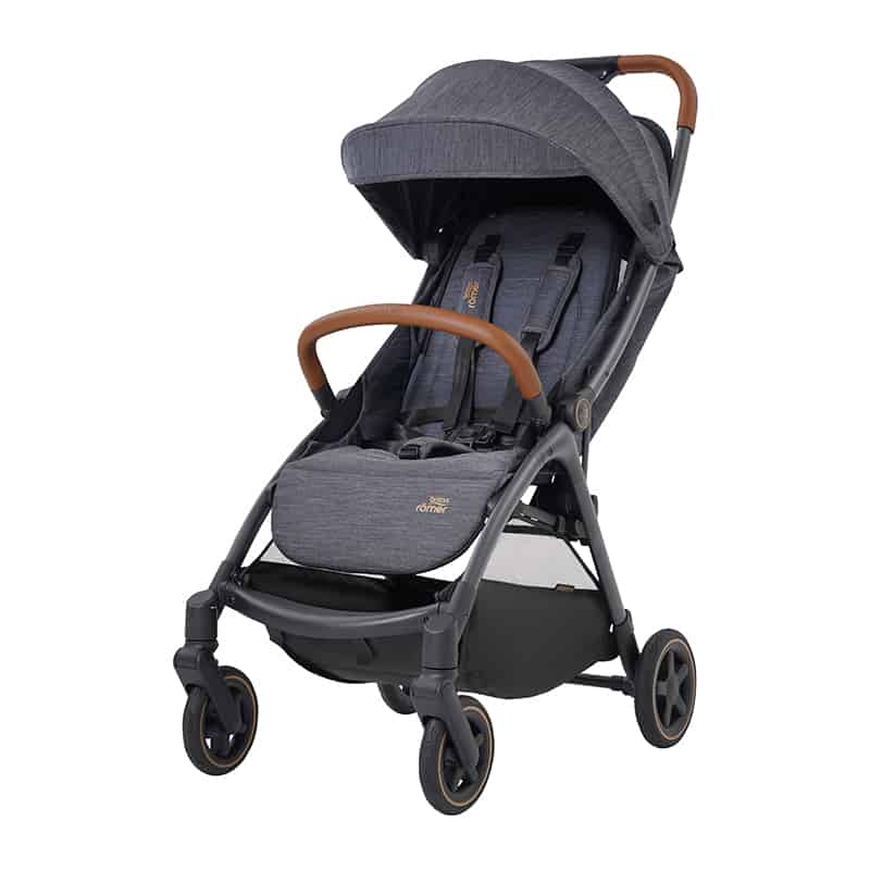 GRAVITY II AUTO ONE-HANDED FOLD STROLLER MARBLE BLUE - MINIMEE KIDS