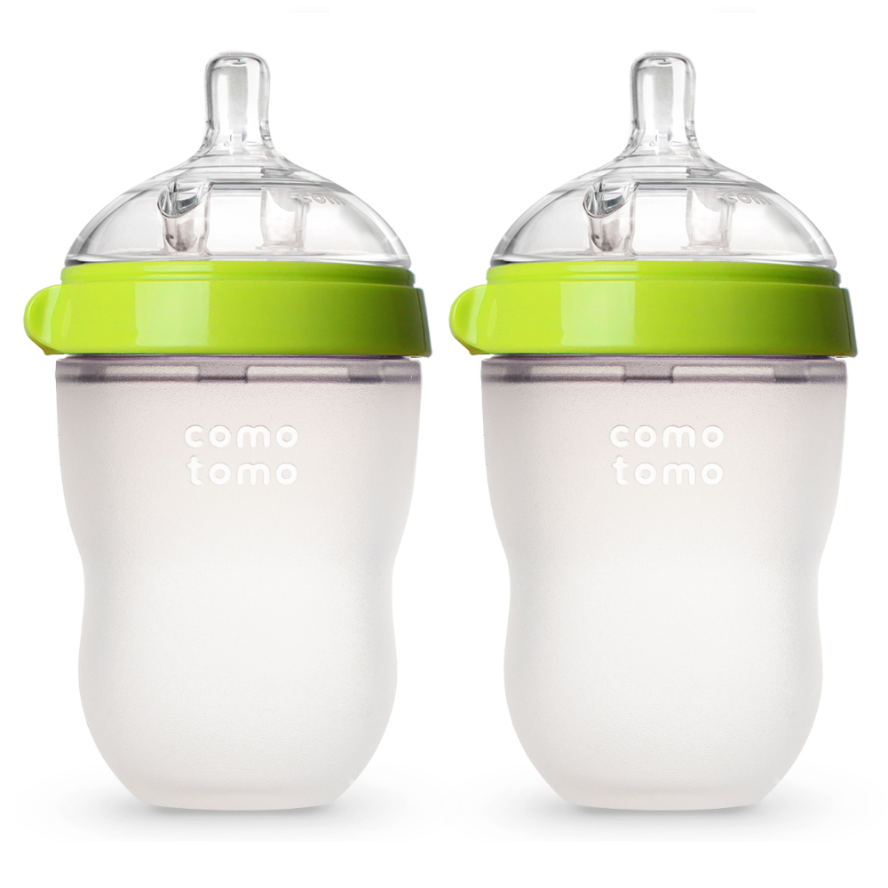 Comotomo Soft Hygienic Silicone Baby Bottle 2 Pack - 250ml Each | 2 Hole Medium Flow - MINIMEE KIDS