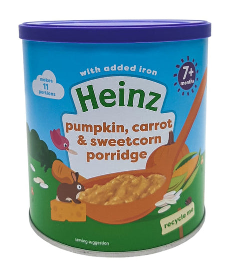 Heinz Pumpkin, Carrot & Sweetcorn Porridge | Nutritious Baby Cereal with Vegetables | Perfect Meal for 7+ Months (200g)