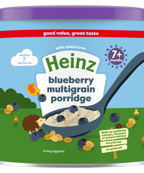 Heinz Blueberry Multigrain Porridge for 7+ Months | 220g - Nutritional and Tasty First Food Option