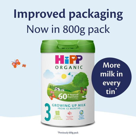 HiPP Organic 3 Growing Up Baby Milk Powder - 800g | Organic Toddler Milk from 12 Months Onwards | Nutritionally Tailored Formula with DHA & Essential Vitamins | Get 10% OFF on Pack Of 2,3&4
