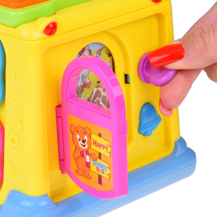 Hola Keep Me Busy School Bus Toy – Interactive Musical Light & Sound Bus with Puzzle Doors, Animal Sounds & Obstacle Avoidance | Early Learning Toy for Toddlers 12M+ | Model No. 796 | Multi-Sensory Play & Cognitive Development