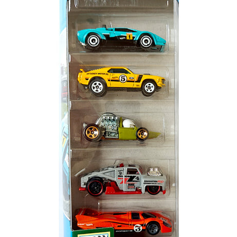 Hot Wheels HTV50 Retro Racers | 5-Pack Die Cast Cars for Kids Ages 3+ | Collectible Racing Cars Set
