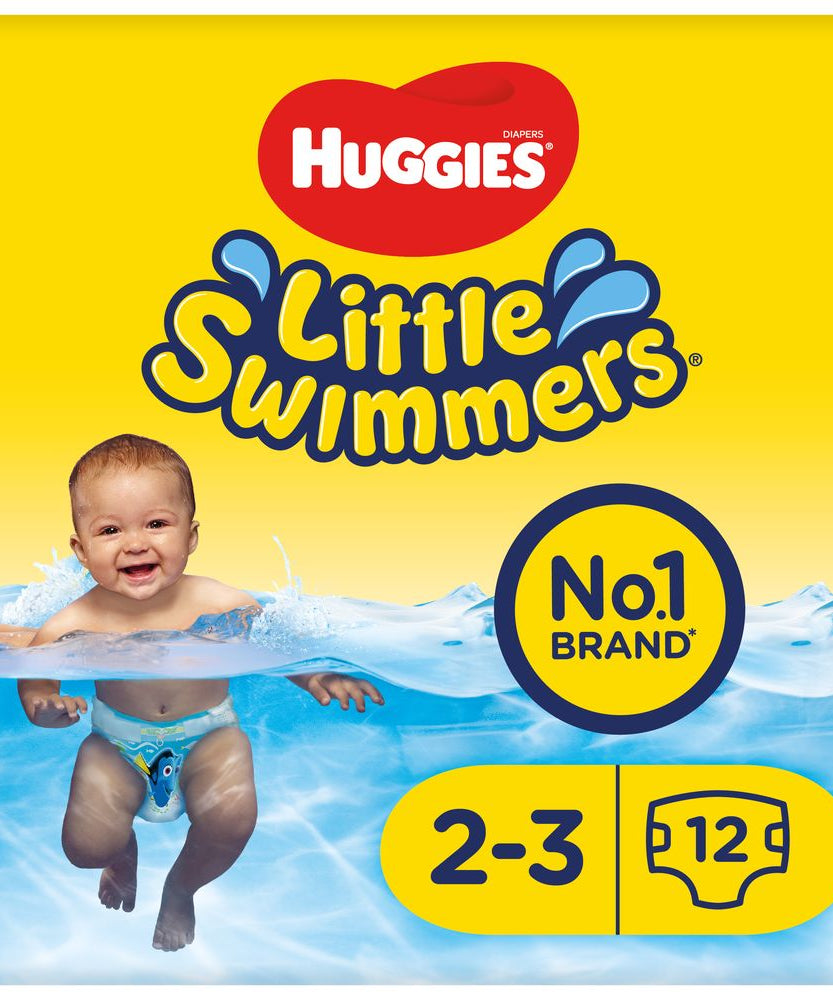 Huggies Little Swimmers Disney Pixar Finding Dory Baby Swim Diapers – Size 2-3 (3-8 kg) | Pack of 12 Swim Pants | Specially Designed for Water Play with Leak Guard & Easy Tear Sides - MINIMEE KIDS