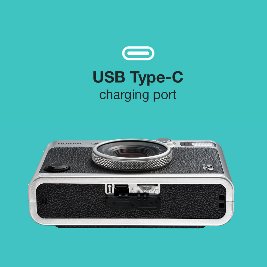 Fujifilm Instax Mini Evo Premium Hybrid Camera + Instant Printer | 100 Photo Styles with Lens & Film Effects | Direct Print from Smartphone | Black & Brown Variants with Film Bundle