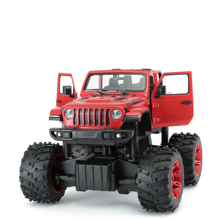 Rastar Jeep Wrangler Rubicon Off-Road RC Car 1/14 Scale | Licensed Remote Control Toy with Openable Doors, Working LED Lights, and Realistic Detailing for Kids and Collectors