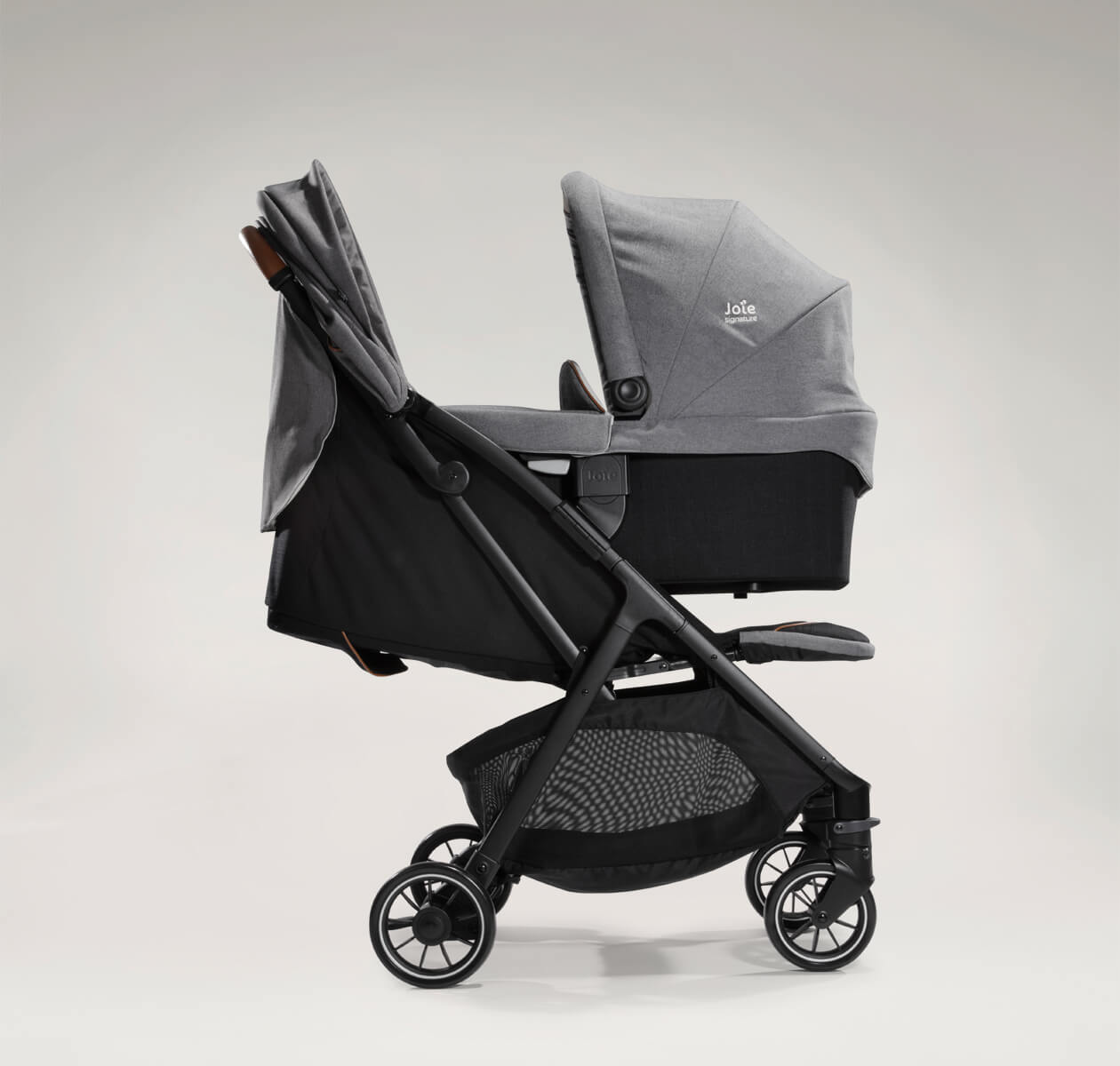 Joie Signature Parcel - Carbon - Versatile 3-in-1 Compact Stroller, Supports up to 22kg