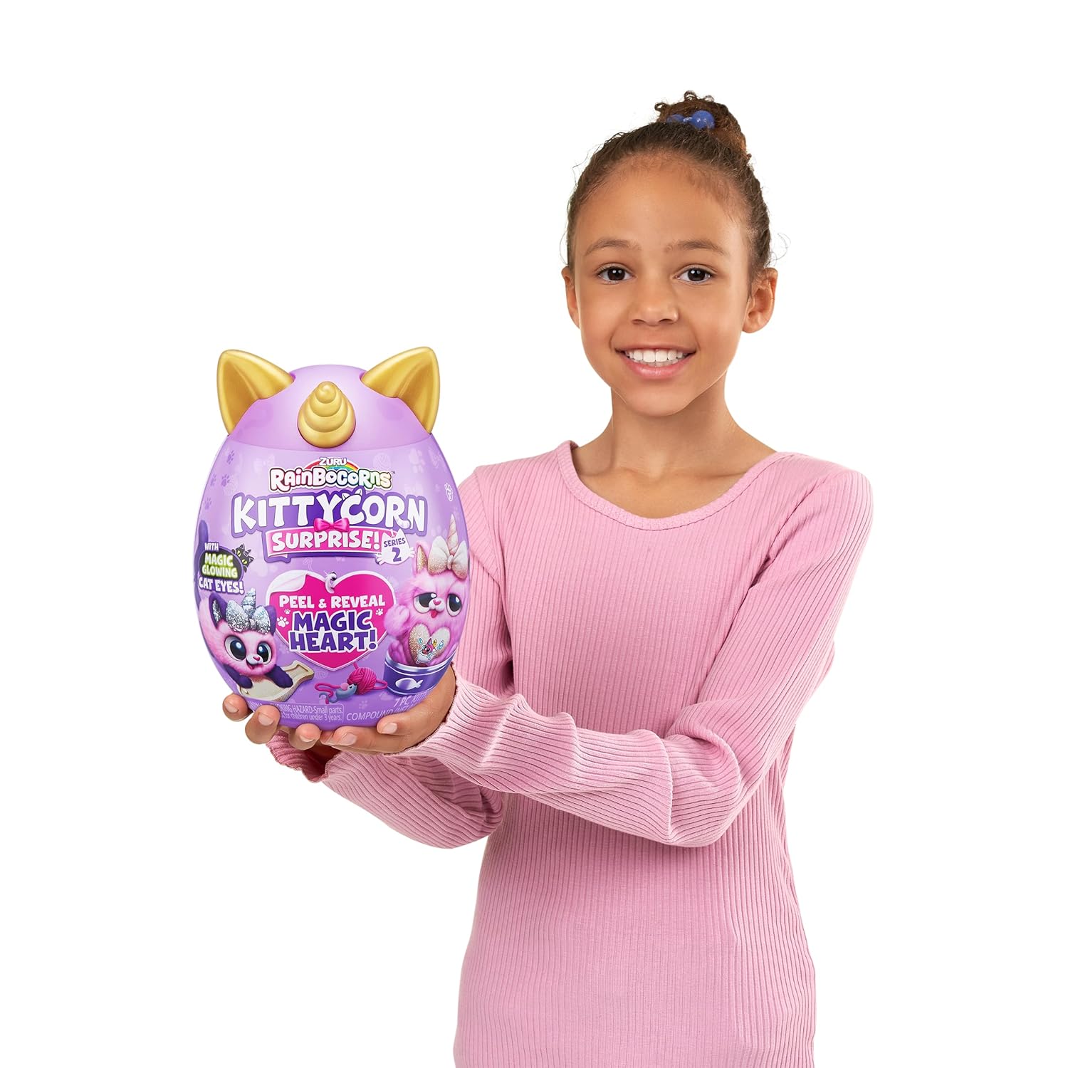 Rainbocorns Kittycorn Surprise Series 2, Starla the American Short Hair Cat - Collectible Plush with 10 Surprises to Unbox, Peel and Reveal Heart, Stickers, Ages 3+