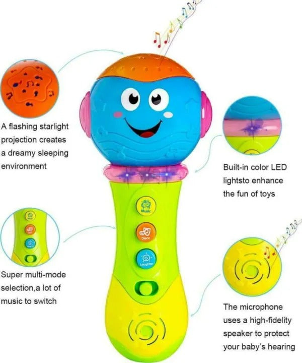 Kun Sheng Projection MIC Music Microphone Light Up Toy For Kids