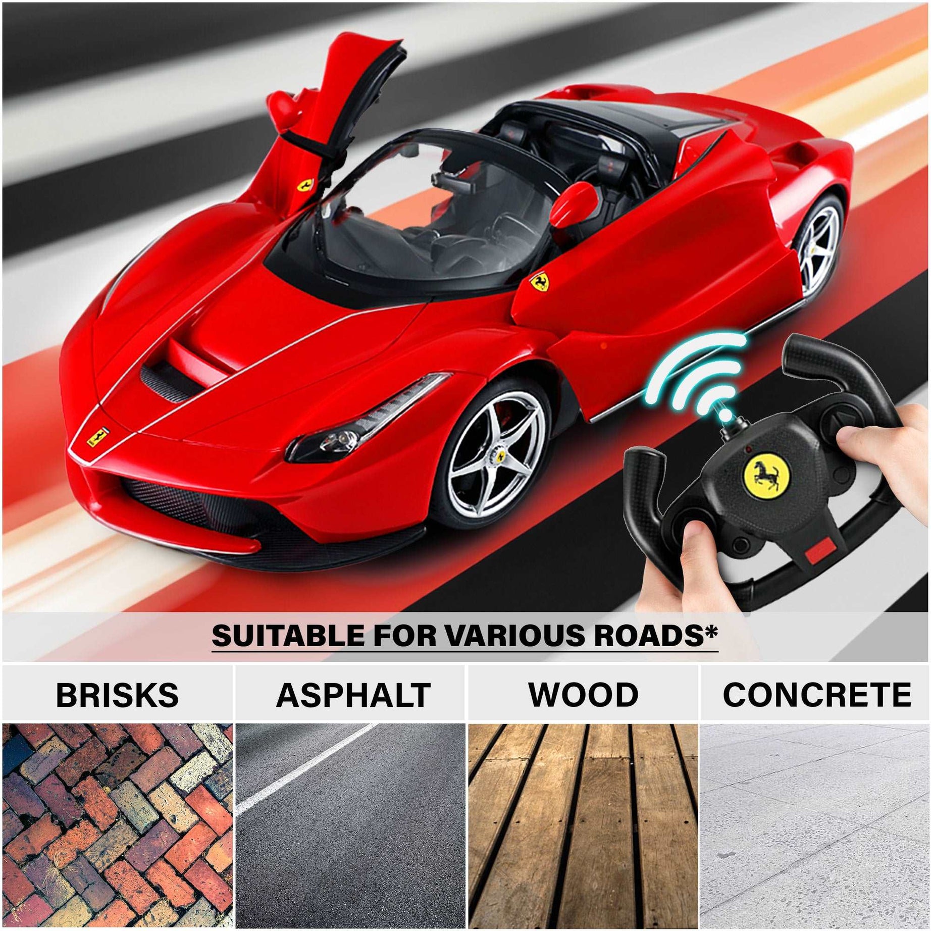 Rastar LaFerrari Aperta RC Car 1/14 Scale Licensed Remote Control Toy Car with Drift Function Button, Open Doors, and Working Lights | Perfect Gift for 6+ Ages
