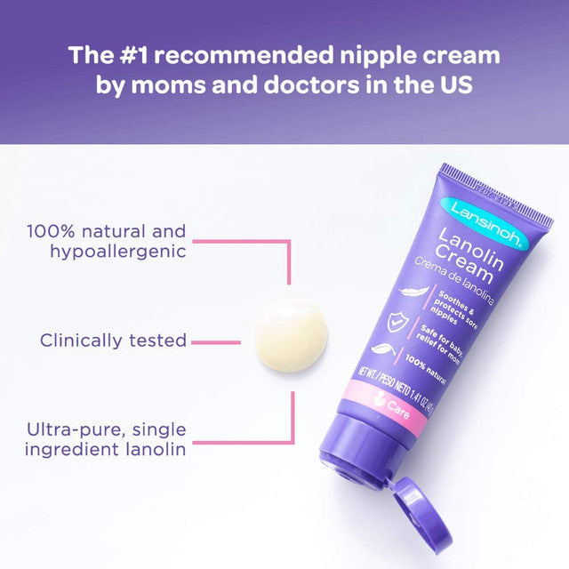 Lansinoh HPA Lanolin Nipple Cream for Breastfeeding | 100% Natural, Hypoallergenic & Safe for Baby | Soothes Sore & Cracked Nipples | No Removal Needed Before Nursing | Available in 10ml & 40g - MINIMEE KIDS