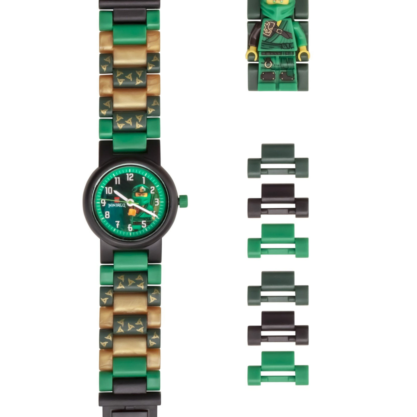 LEGO Ninjago 8021650 LLOYD Buildable Minifigure Link Watch, with Interchangeable Links, Analog Display, and Integrated Lloyd Minifigure, Water-Resistant Toy for Kids Aged 6+ (24 Pieces)