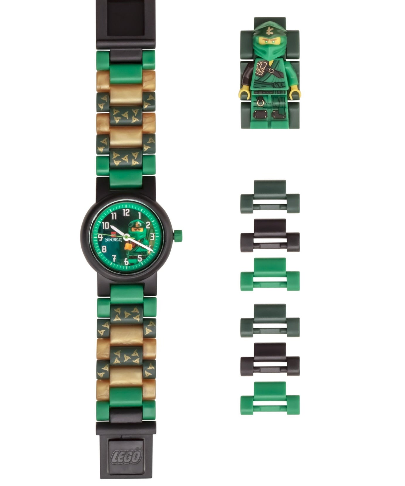 LEGO Ninjago 8021650 LLOYD Buildable Minifigure Link Watch, with Interchangeable Links, Analog Display, and Integrated Lloyd Minifigure, Water-Resistant Toy for Kids Aged 6+ (24 Pieces)