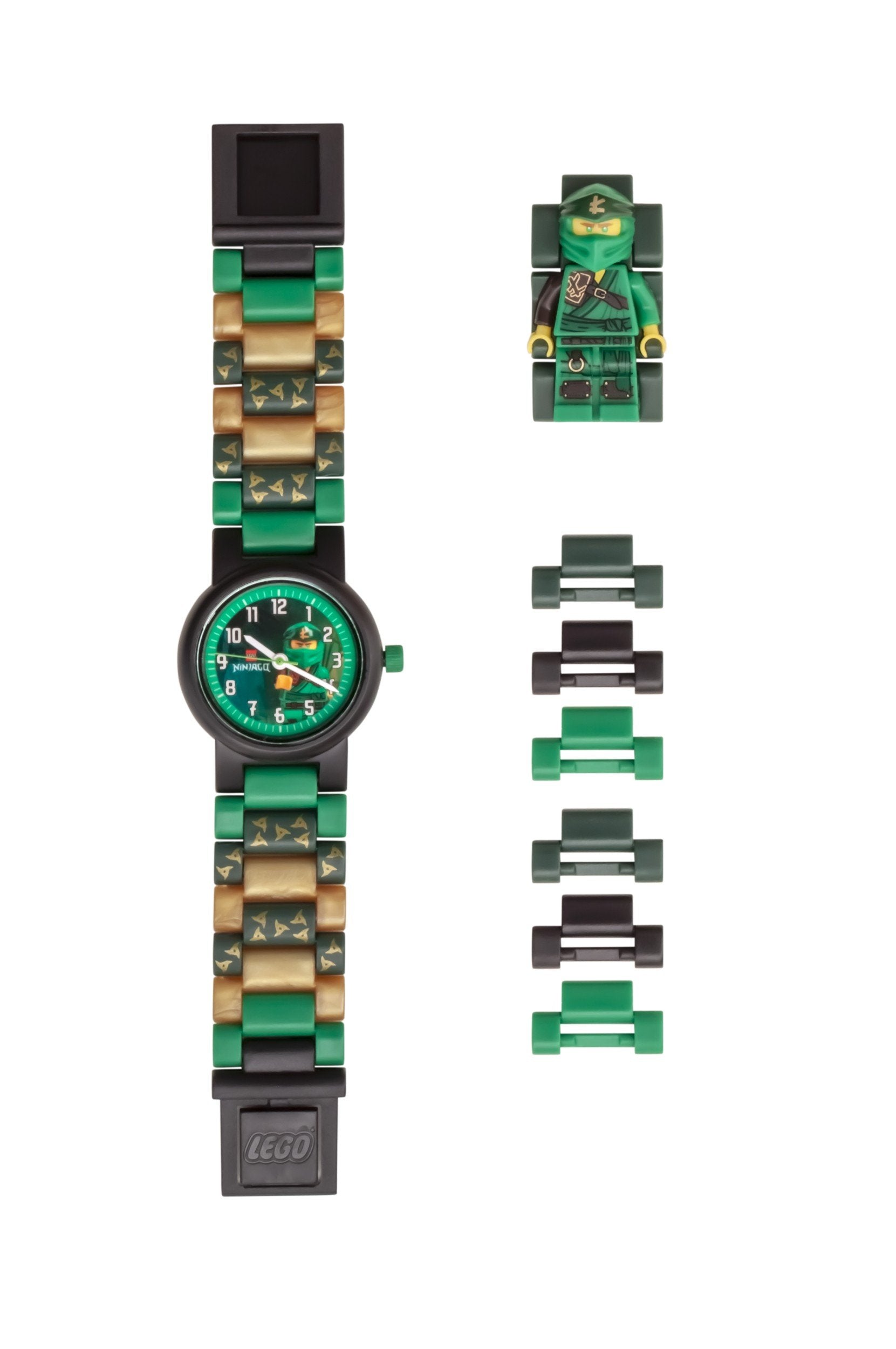 LEGO Ninjago 8021650 LLOYD Buildable Minifigure Link Watch, with Interchangeable Links, Analog Display, and Integrated Lloyd Minifigure, Water-Resistant Toy for Kids Aged 6+ (24 Pieces)