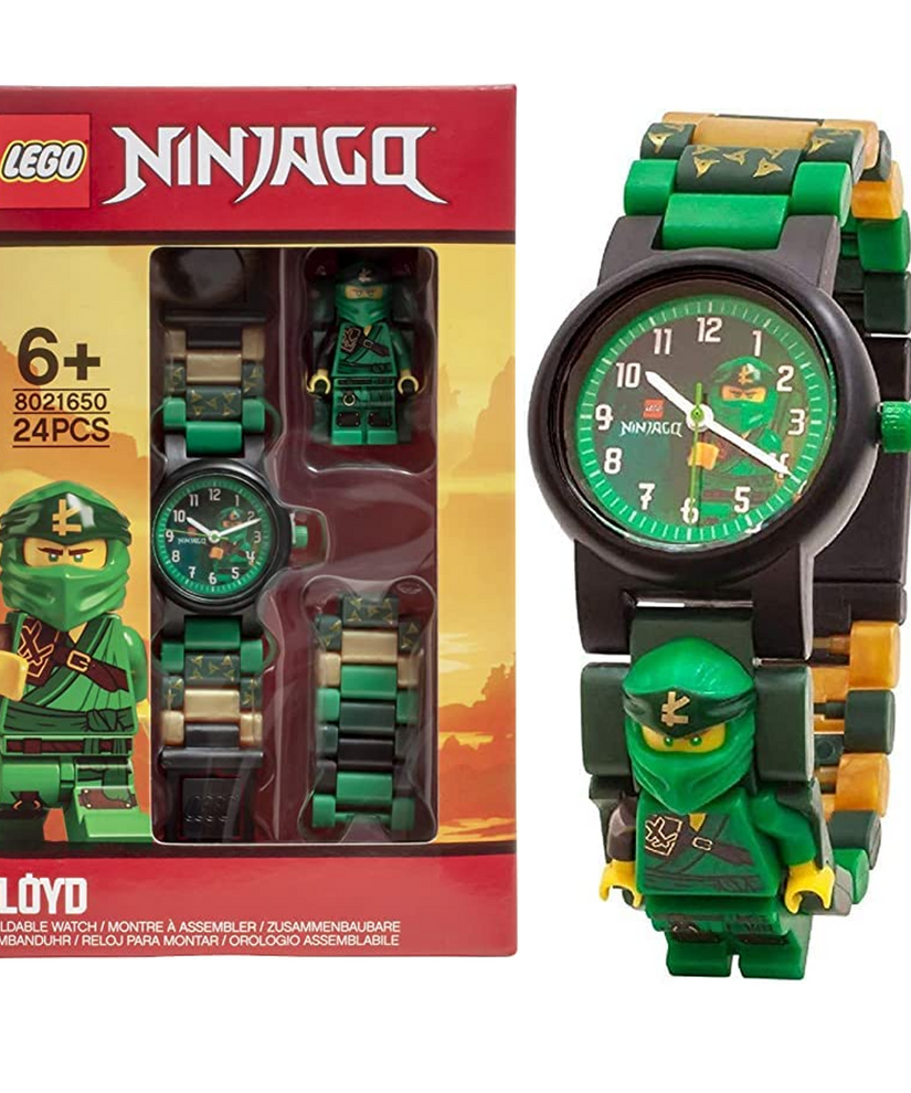 LEGO Ninjago 8021650 LLOYD Buildable Minifigure Link Watch, with Interchangeable Links, Analog Display, and Integrated Lloyd Minifigure, Water-Resistant Toy for Kids Aged 6+ (24 Pieces)