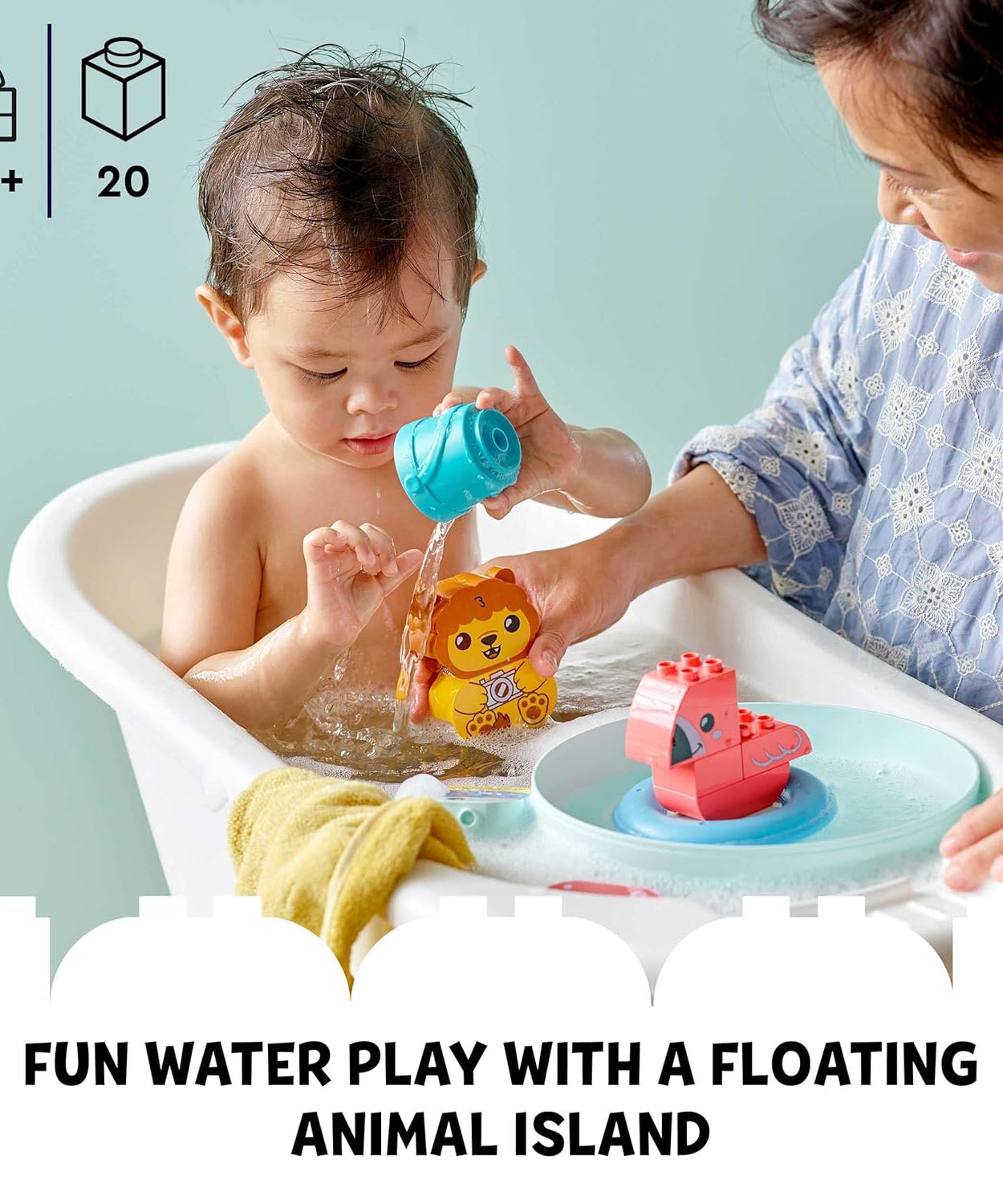 LEGO 10966 Duplo Bath Time Fun Floating Animal Island For Ages 1.5 Years and Up - MINIMEE KIDS