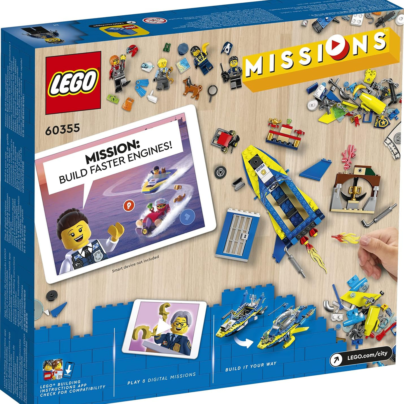 LEGO City 60355 Water Police Detective Mission 278 Pieces Building Kit for Ages 6+ Years