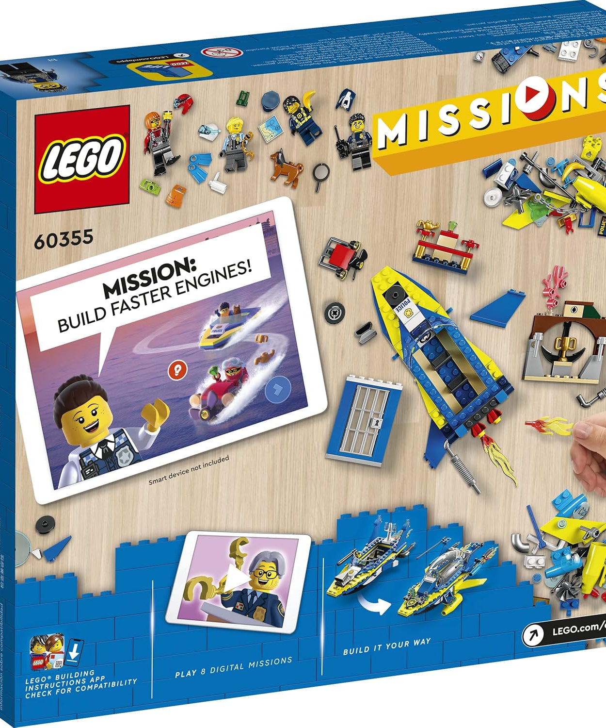 LEGO City 60355 Water Police Detective Mission 278 Pieces Building Kit for Ages 6+ Years - MINIMEE KIDS