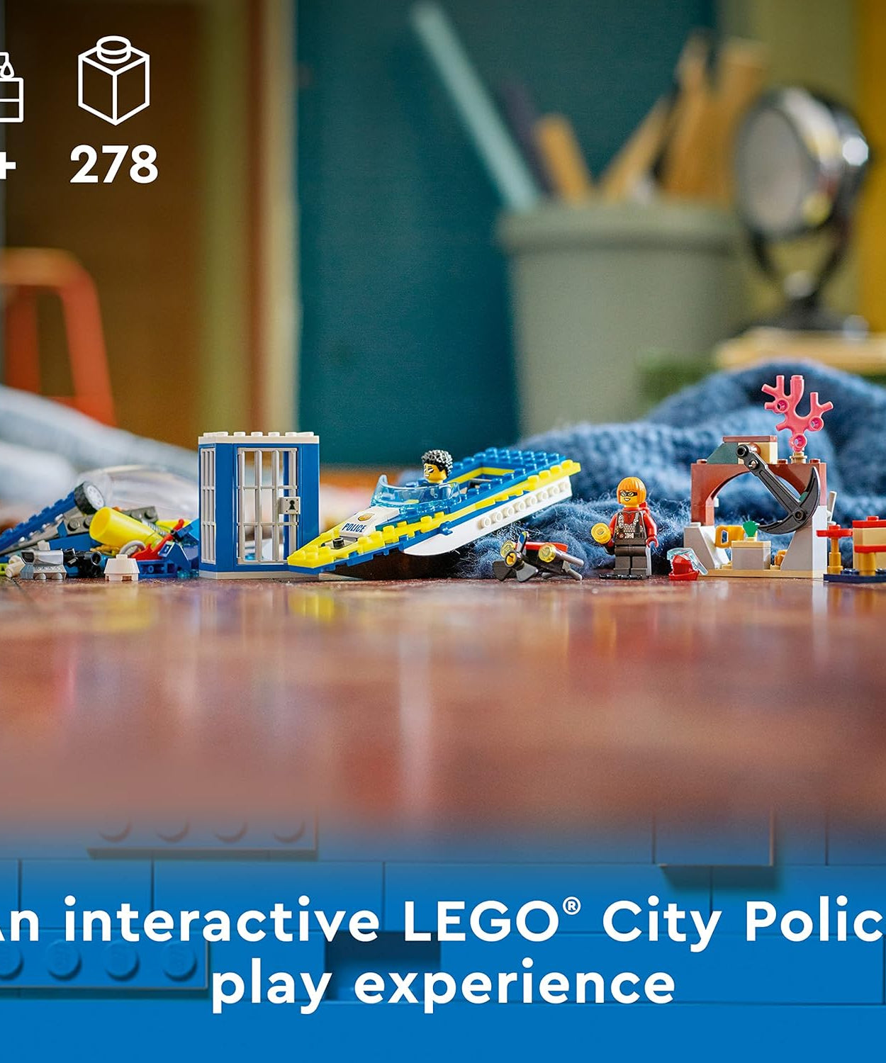 LEGO City 60355 Water Police Detective Mission 278 Pieces Building Kit for Ages 6+ Years - MINIMEE KIDS