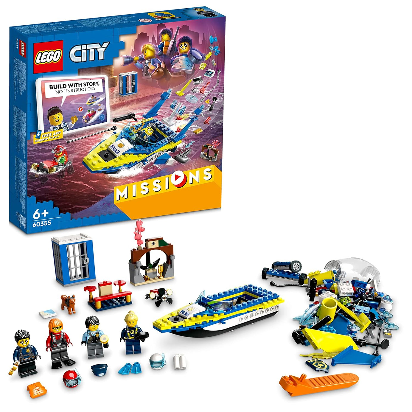 LEGO City 60355 Water Police Detective Mission 278 Pieces Building Kit for Ages 6+ Years