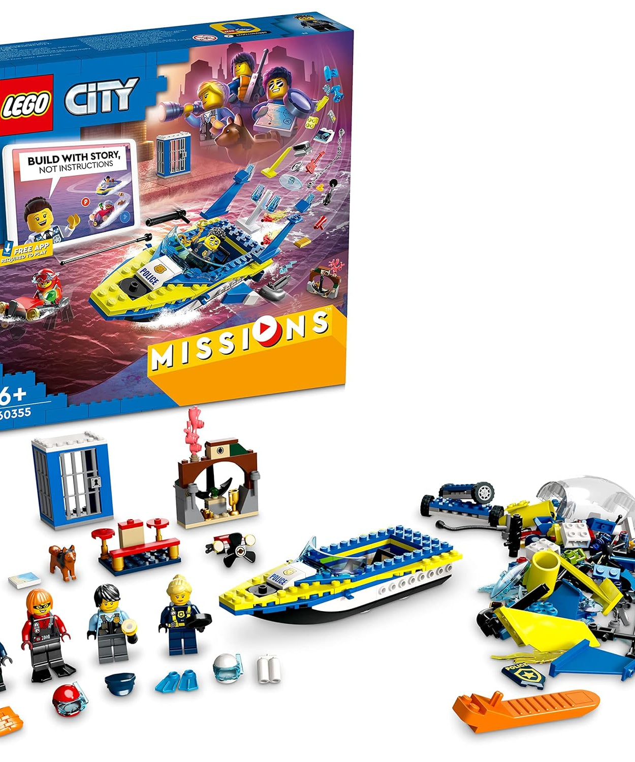 LEGO City 60355 Water Police Detective Mission 278 Pieces Building Kit for Ages 6+ Years - MINIMEE KIDS