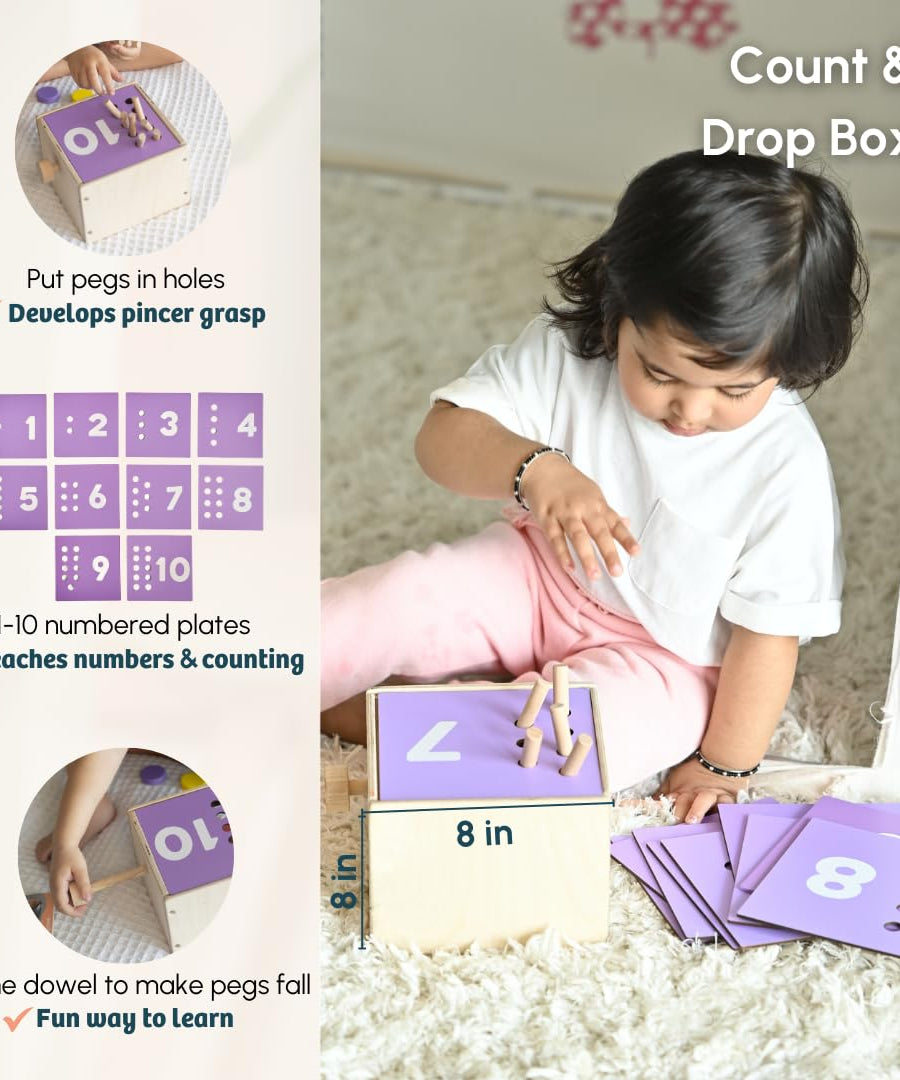 Curious Cub Play & Learn Montessori Kit - Level 11 for 24 Months+, A Curated Box of 10 Engaging Educational Toys to Develop Numeracy, Problem-Solving, and Fine Motor Skills