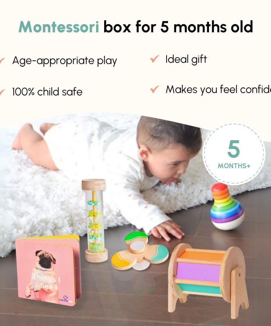 Curious Cub Level 3 Montessori Play & Learn Kit (5 Months+) | Sensory & Motor Skill Development Baby Toys | Made in India | minimee kids