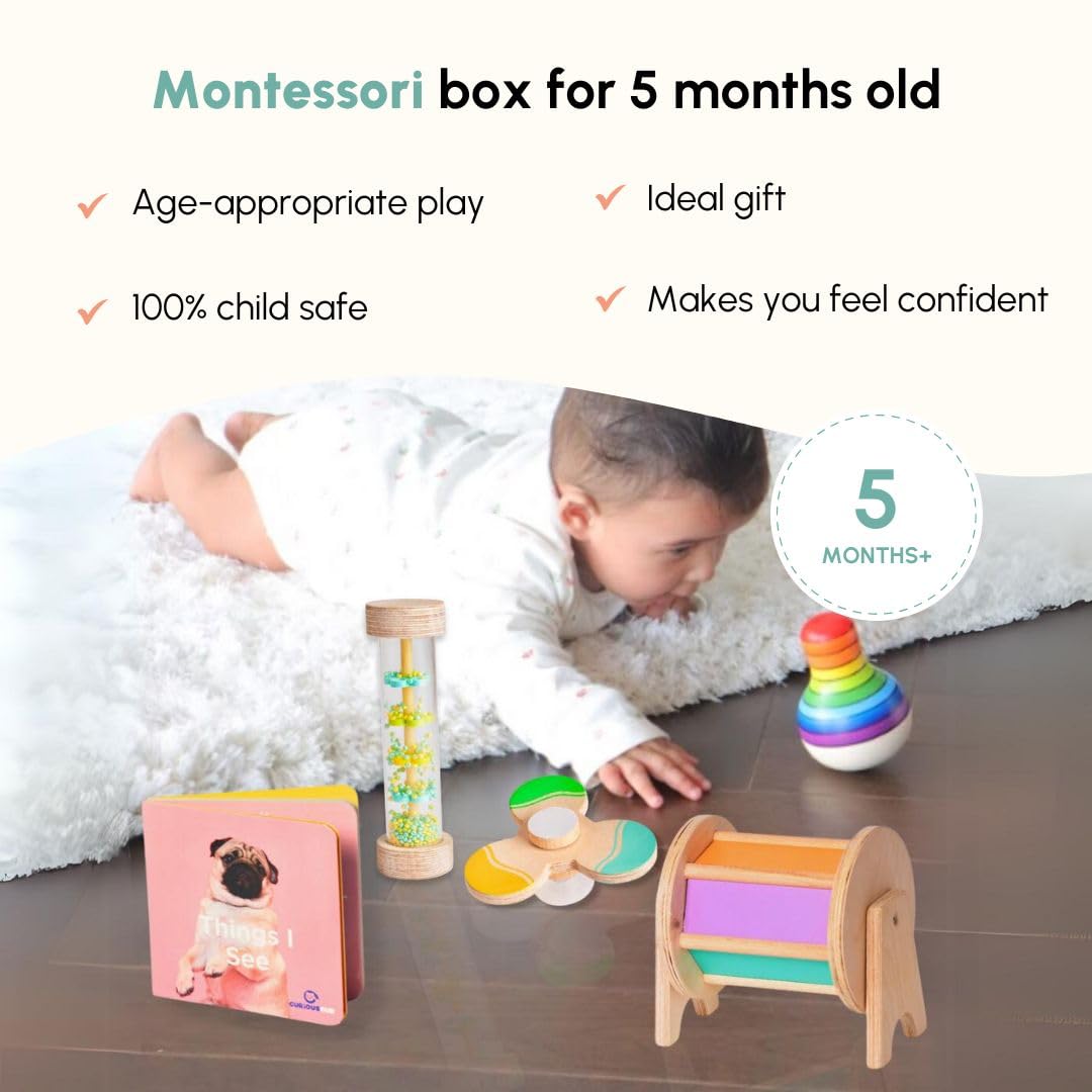 Curious Cub Level 3 Montessori Play & Learn Kit (5 Months+) | Sensory & Motor Skill Development Baby Toys | Made in India | minimee kids