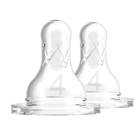 Dr Brown's Natural Flow Level 4 Silicone Nipple for Narrow bottles | Pack of 2 Teats