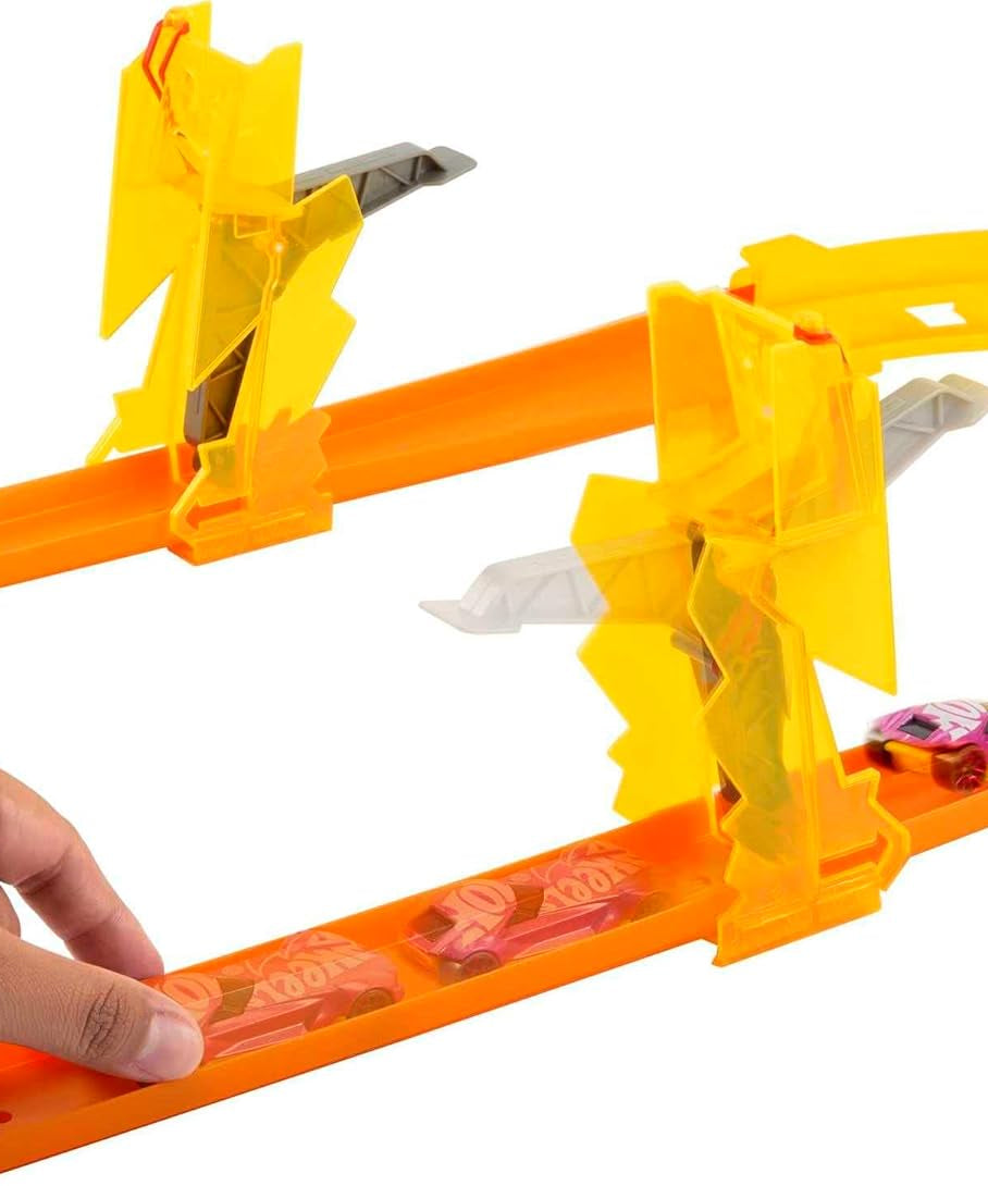 Hot Wheels Track Builder Lightning Boost Pack unassembled 3-in-1 Track Playset for 4+ Years