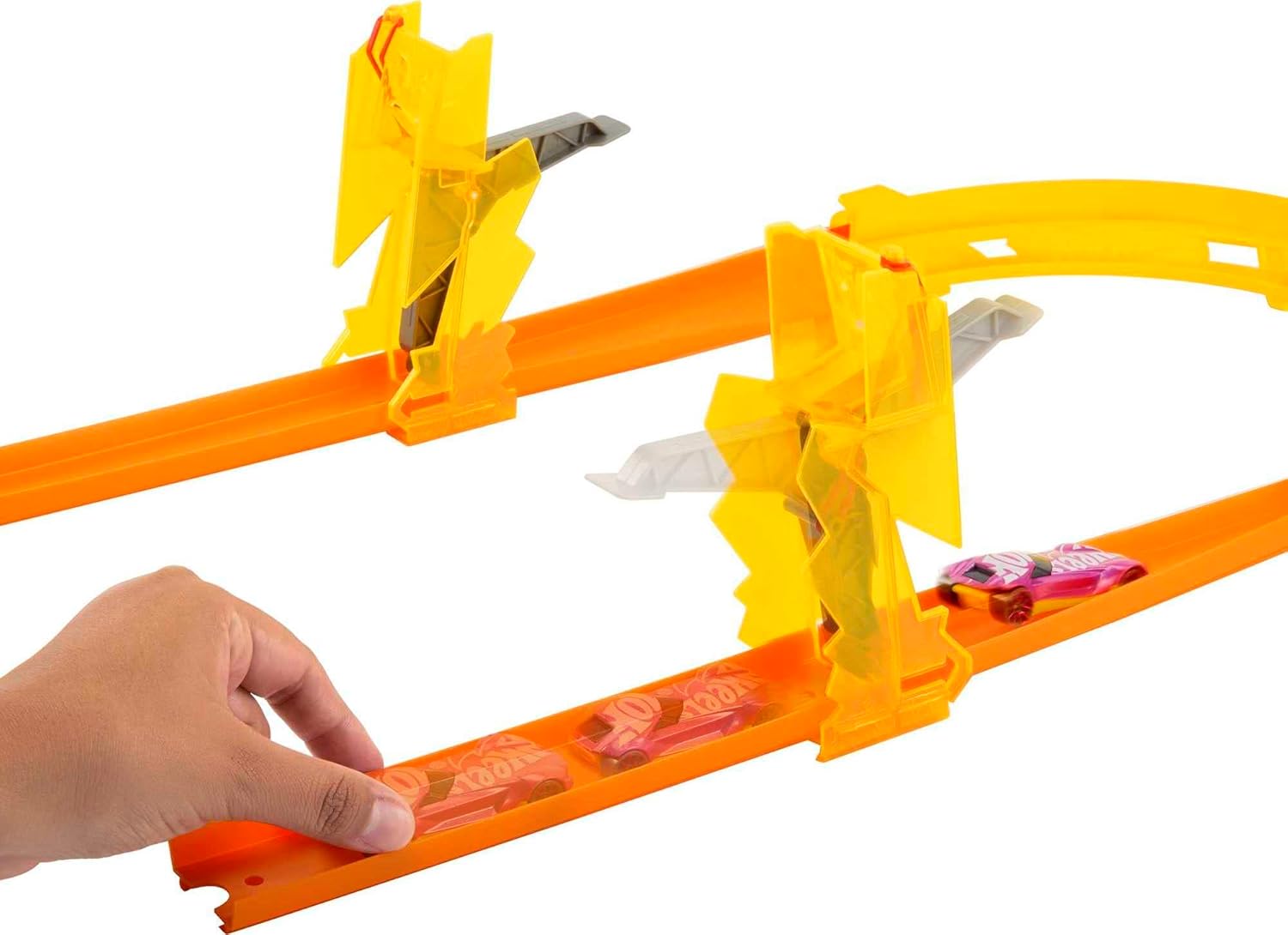 Hot Wheels Track Builder Lightning Boost Pack unassembled 3-in-1 Track Playset for 4+ Years