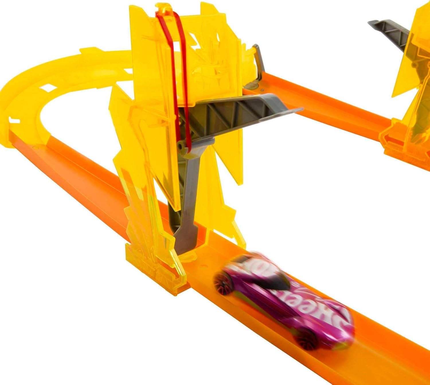 Hot Wheels Track Builder Lightning Boost Pack unassembled 3-in-1 Track Playset for 4+ Years