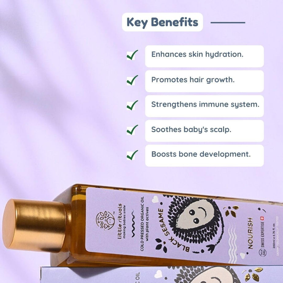 Little Rituals Black Sesame Cold Pressed Organic Oil Nourish - 100ml