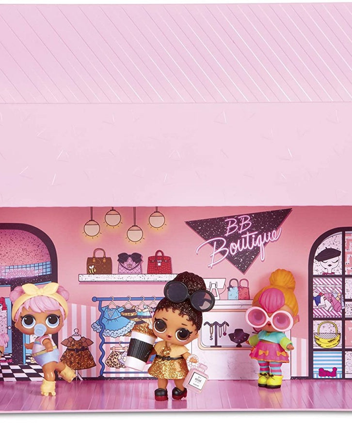 LOL Surprise Mini Shops 3-in-1 Boutique Playset with Exclusive Gold Doll | Display Case, Carry Case & Pretend Play Set for Girls 3+ | Holds 55+ Dolls & Accessories - MINIMEE KIDS