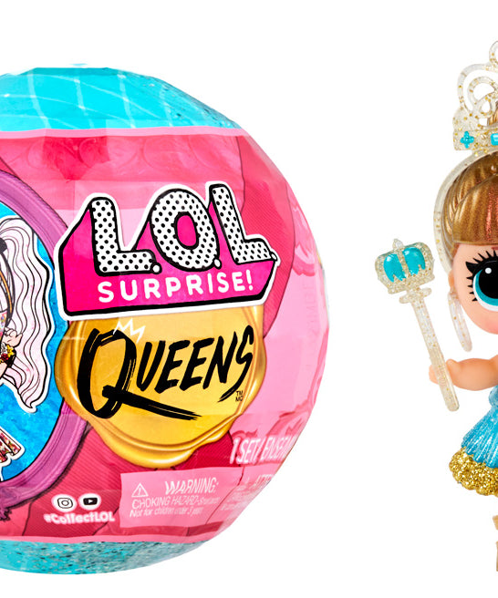L.O.L. Surprise! Queens Doll – Royal Edition with 9 Surprises | Throne, Tiara, Fashion Accessories | Collectible Ball with Secret Royal Theme | Styles May Vary - MINIMEE KIDS