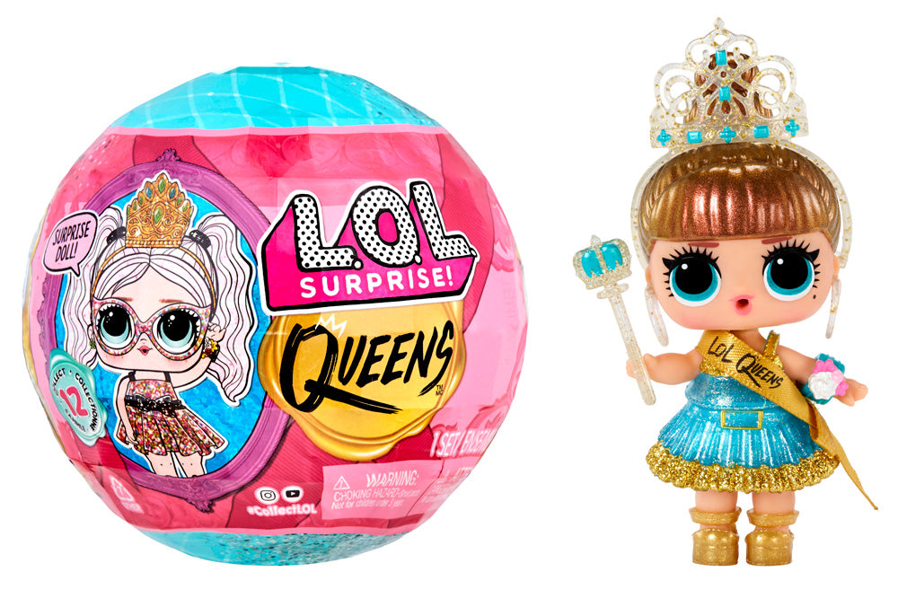 L.O.L. Surprise! Queens Doll – Royal Edition with 9 Surprises | Throne, Tiara, Fashion Accessories | Collectible Ball with Secret Royal Theme | Styles May Vary - MINIMEE KIDS
