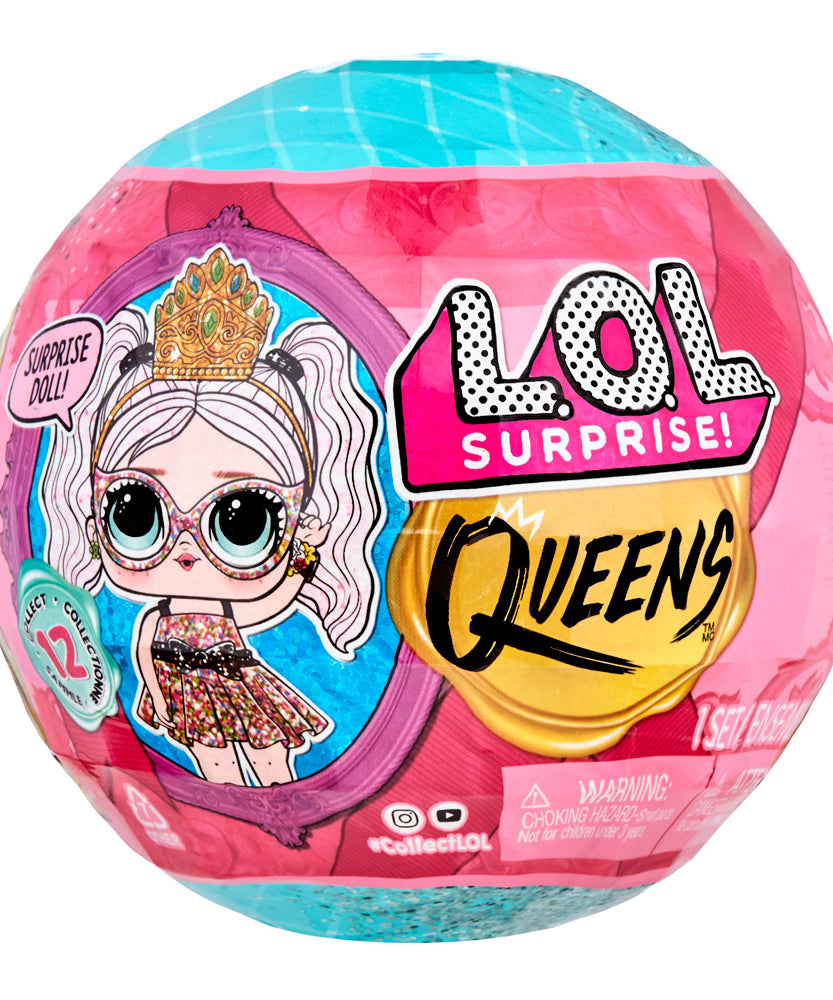 L.O.L. Surprise! Queens Doll – Royal Edition with 9 Surprises | Throne, Tiara, Fashion Accessories | Collectible Ball with Secret Royal Theme | Styles May Vary - MINIMEE KIDS