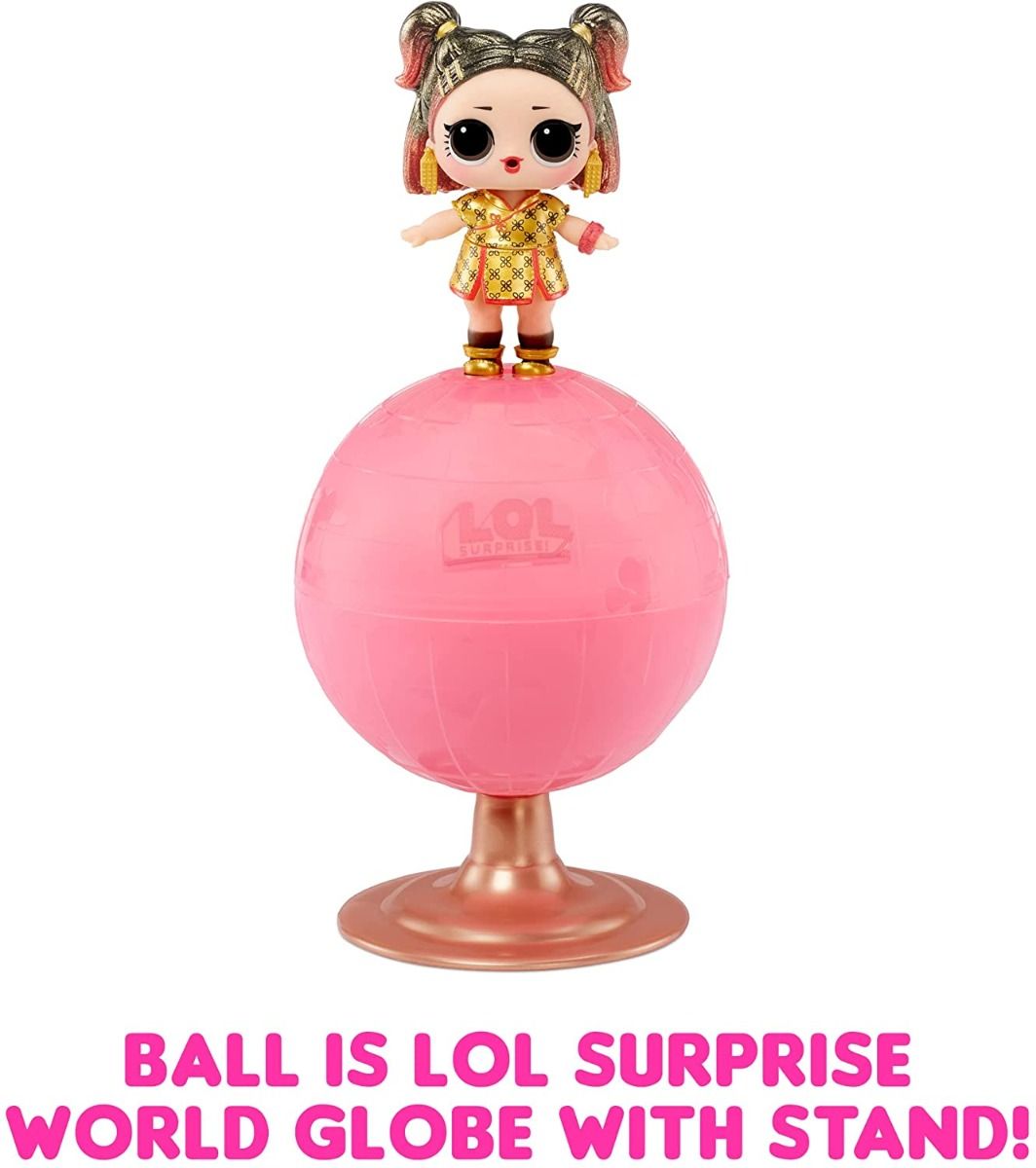 L.O.L. Surprise! World Travel Doll – 8 Surprises Inside Including Passport, Water Reveal & Fashion Accessories | Travel-Themed Collectible in Globe Packaging with Stand | Styles May Vary - MINIMEE KIDS