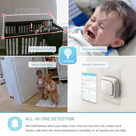 Lollipop Baby Camera | Advanced Smart Wi-Fi Full-HD 1080p Camera with Crying Detection and Breathing Monitoring (Available in Pistachio, Cotton Candy, and Turquoise)