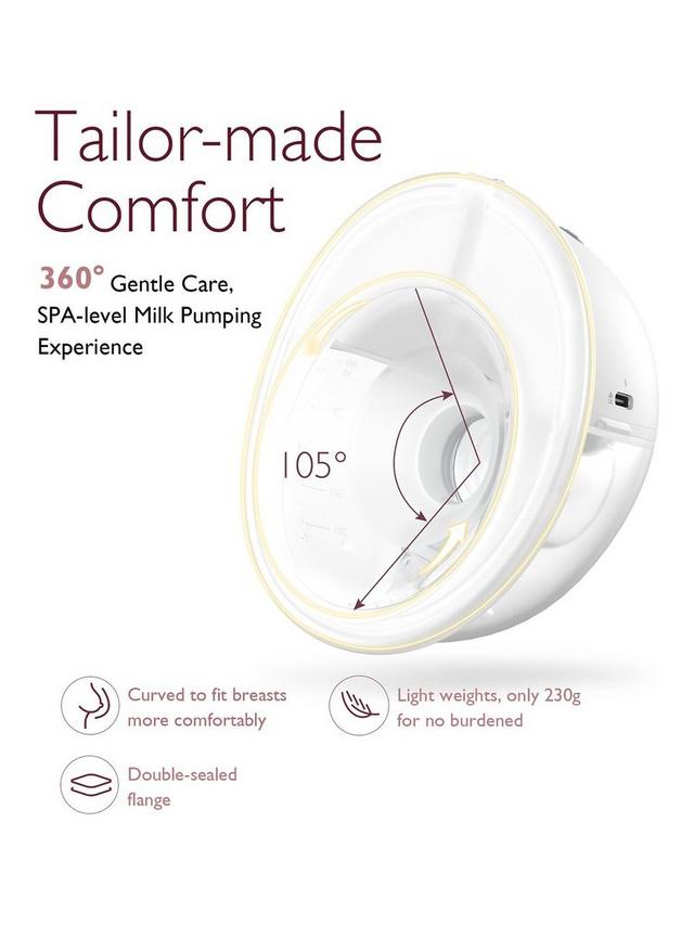 Momcozy M5 Wearable Single Breast Pump – Painless Horizontal Pumping with Vibrate-to-Pump Mode, Hands-Free & Ultra-Lightweight Design