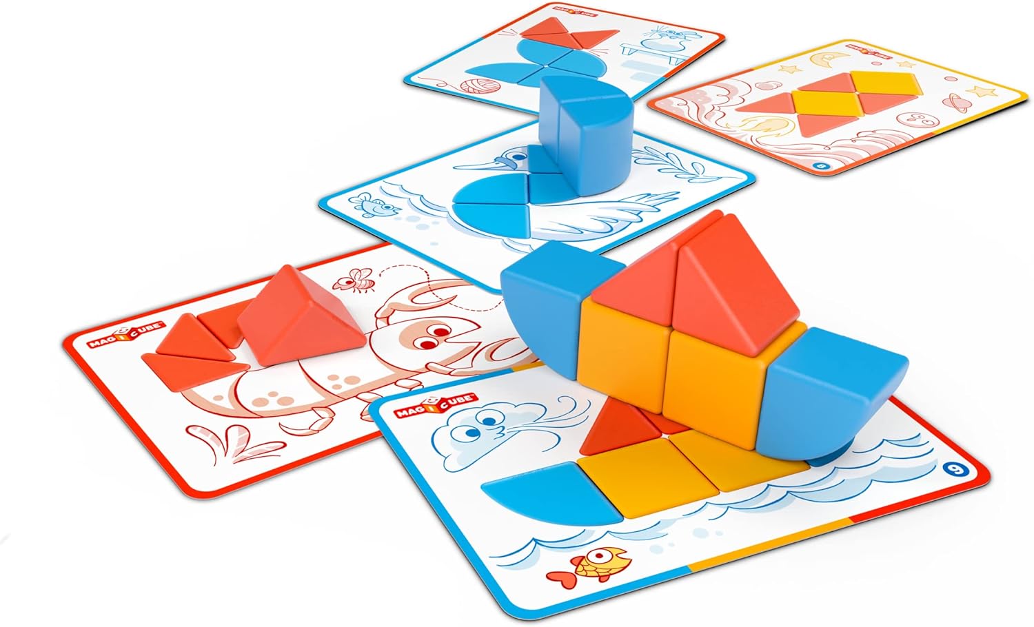 Geomag Magicube Magnetic Building Blocks & Fun Card Activities 16 Pieces For Ages 2-5 Years