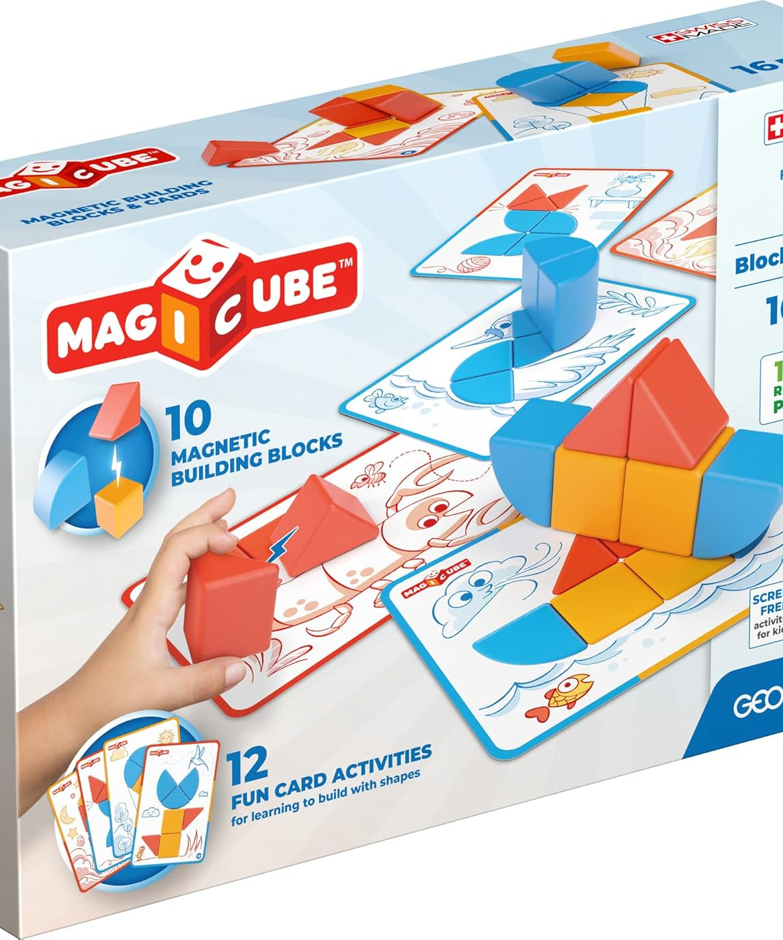 Geomag Magicube Magnetic Building Blocks & Fun Card Activities 16 Pieces For Ages 2-5 Years