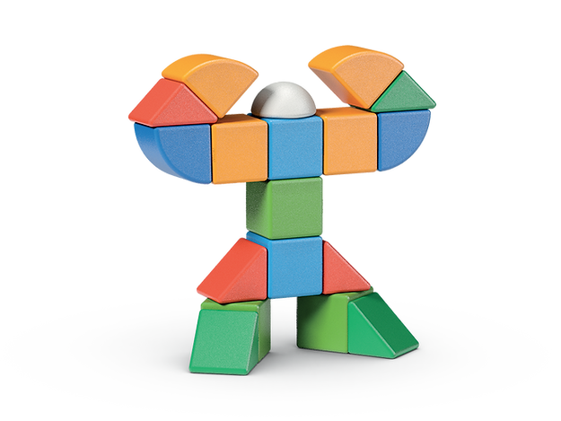 Geomag Magicube Little World 25 Pieces Magnetic Building Blocks with Magnetic Wheels For Ages 1-5 Years