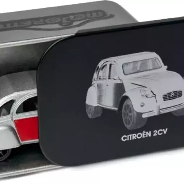 Majorette Vintage Deluxe Metal Series Citroën 2CV – 1:64 Scale Die-Cast Car with Rubber Tires, Suspension & Opening Parts | Collector’s Edition with Metal Tin Box | Licensed Vehicle